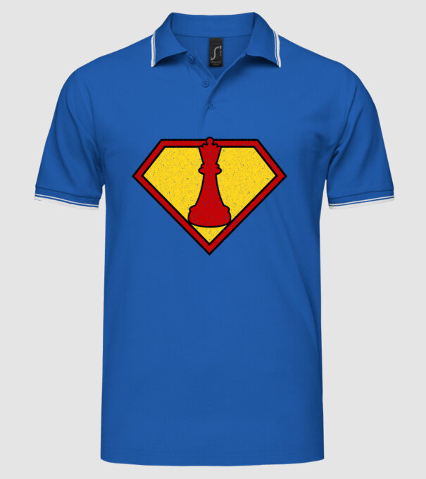 SuperChess regină model albastru regal pe tricou