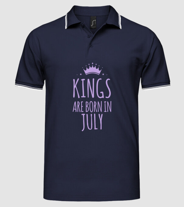 Kings are born in - July model albastru închis pe tricou