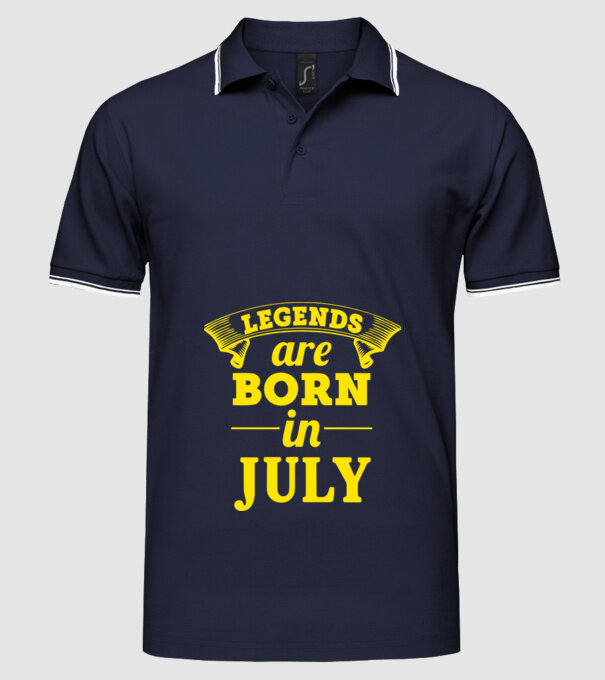 Legends are born in July model albastru închis pe tricou