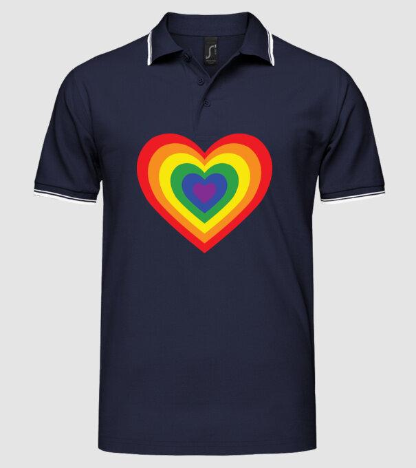 inimă lgbtq model albastru închis pe tricou
