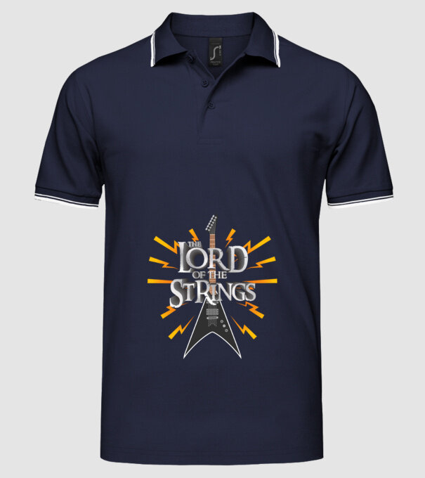 Lord of the Strings model albastru închis pe tricou
