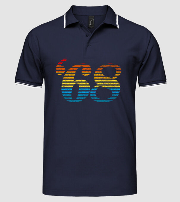 Retro Birthday 1968 model albastru închis pe tricou
