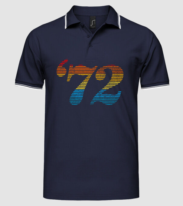 Retro Birthday 1972 model albastru închis pe tricou