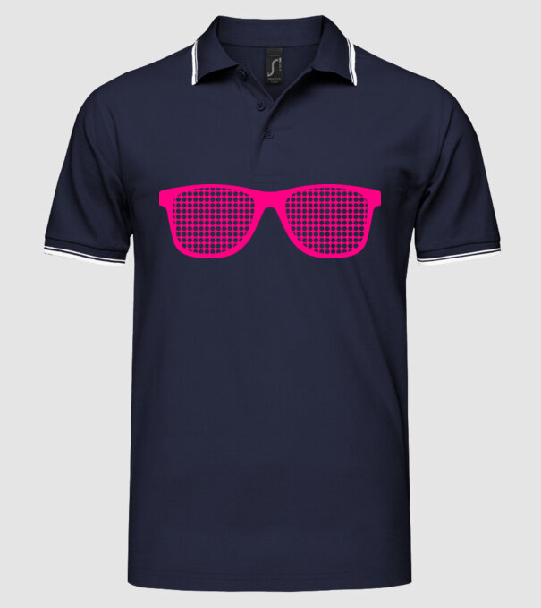 Ochelari model albastru închis pe tricou
