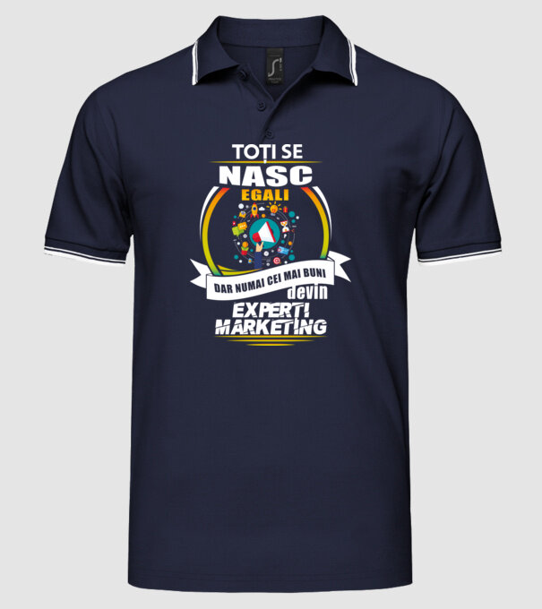 Toți se nasc egali, dar numai cei mai buni devin experți marketing model albastru închis pe tricou