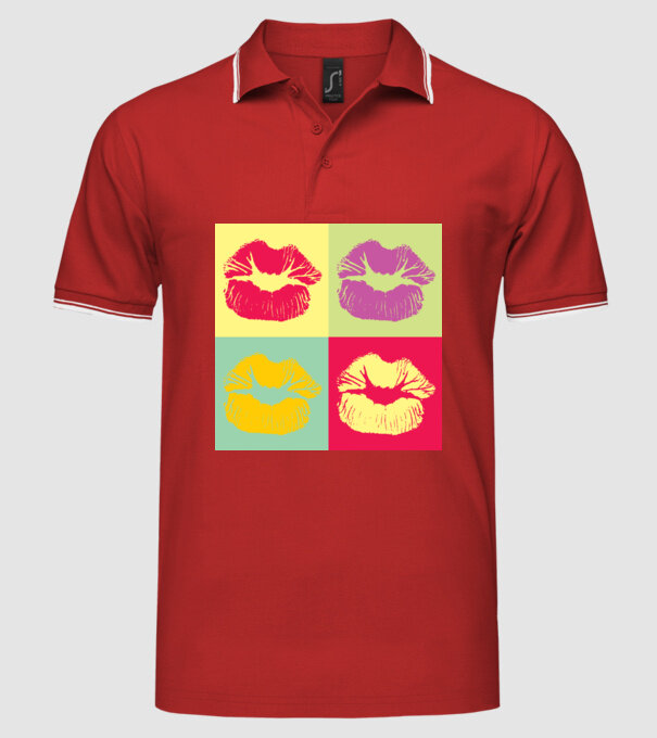 Pop Art Kiss model roșu pe tricou