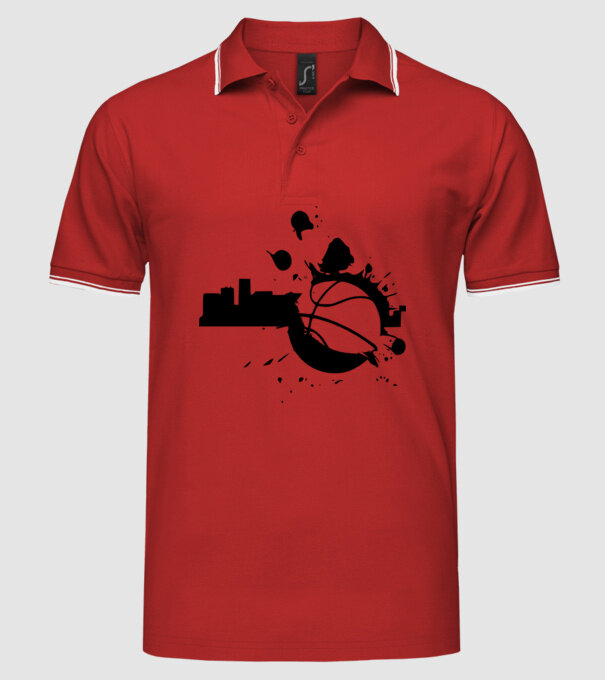 basket-1sz model roșu pe tricou