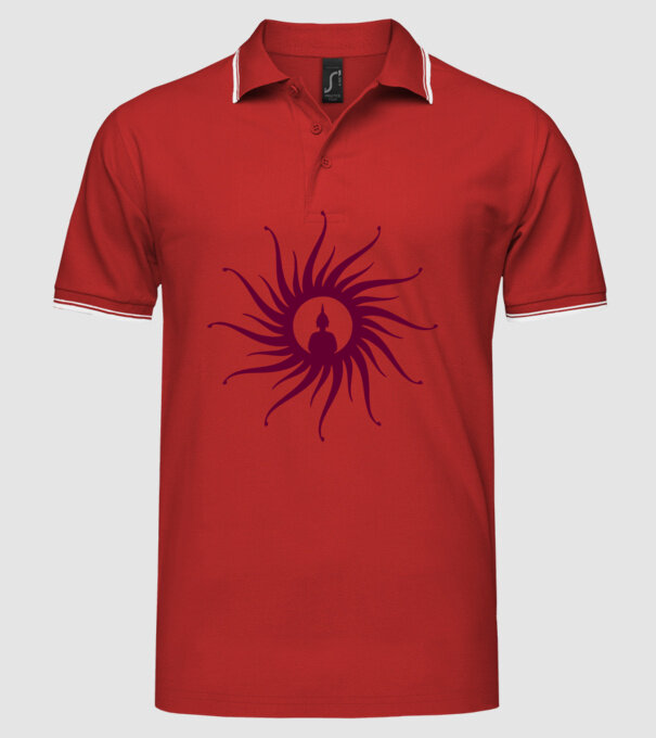buddha circle model roșu pe tricou