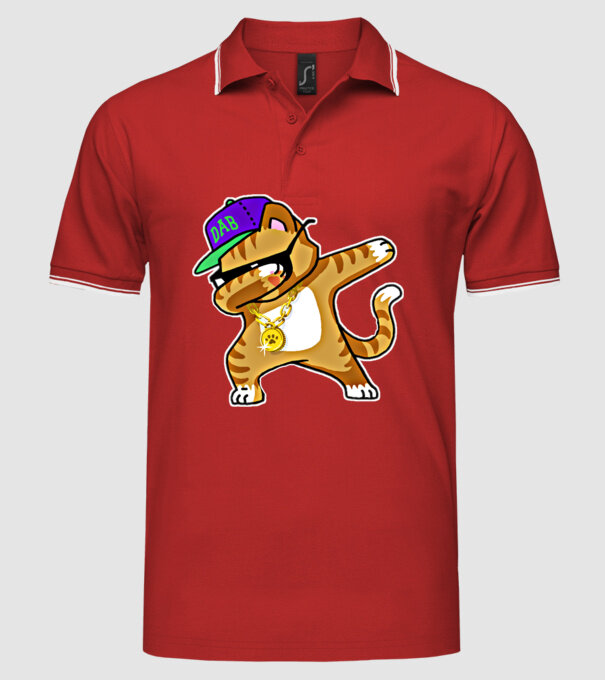 Cool Cat DAB model roșu pe tricou