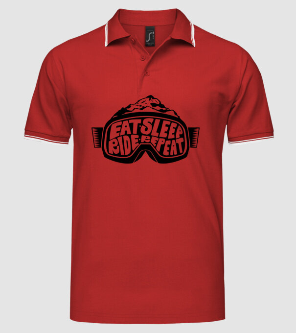 Eat sleep ride repeat model roșu pe tricou