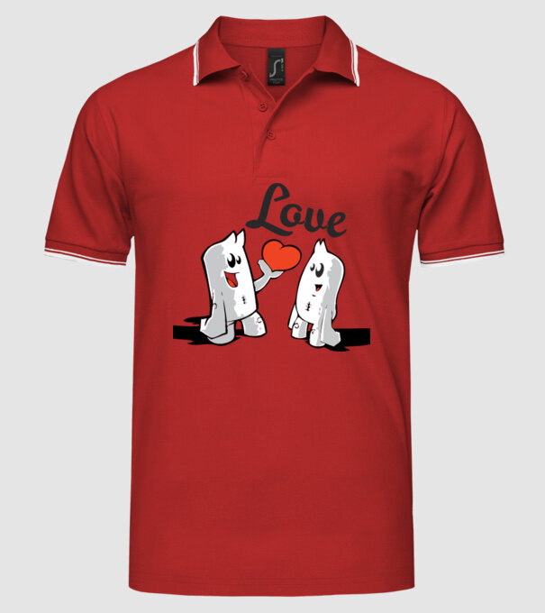 dragoste interesantă model roșu pe tricou