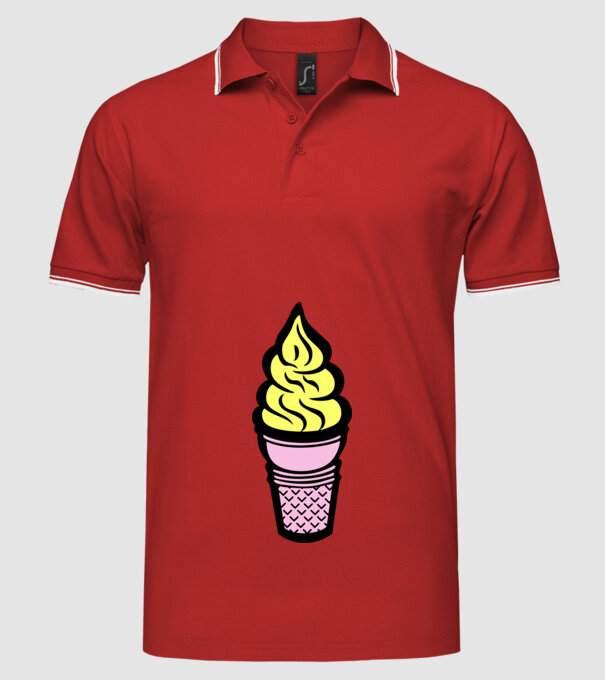 Înghețată model roșu pe tricou