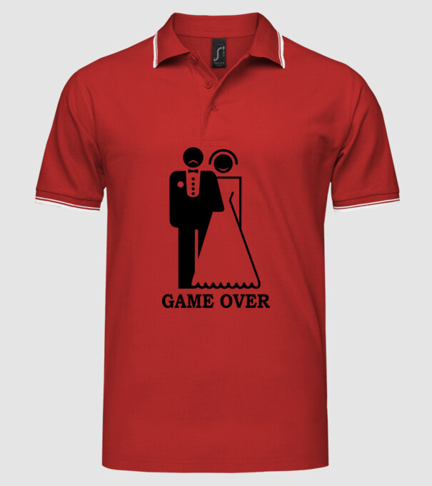Game over model roșu pe tricou