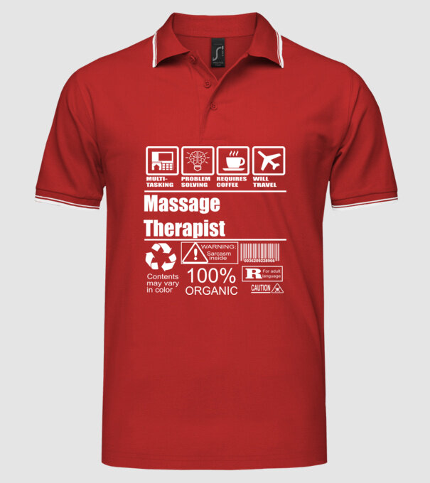 Massage teraphist model roșu pe tricou