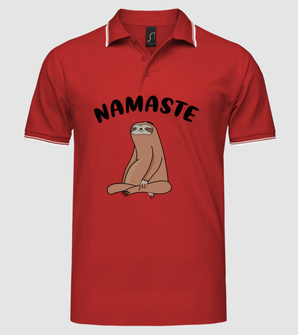 Leneș meditând model roșu pe tricou