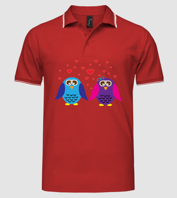 Owl Love model roșu pe tricou