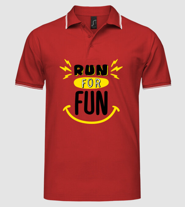 Run for fun model roșu pe tricou