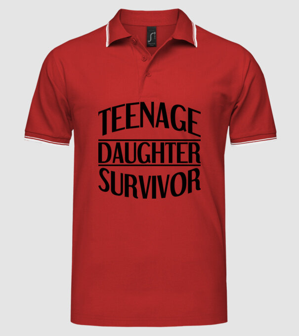 teenage daughter survivor model roșu pe tricou