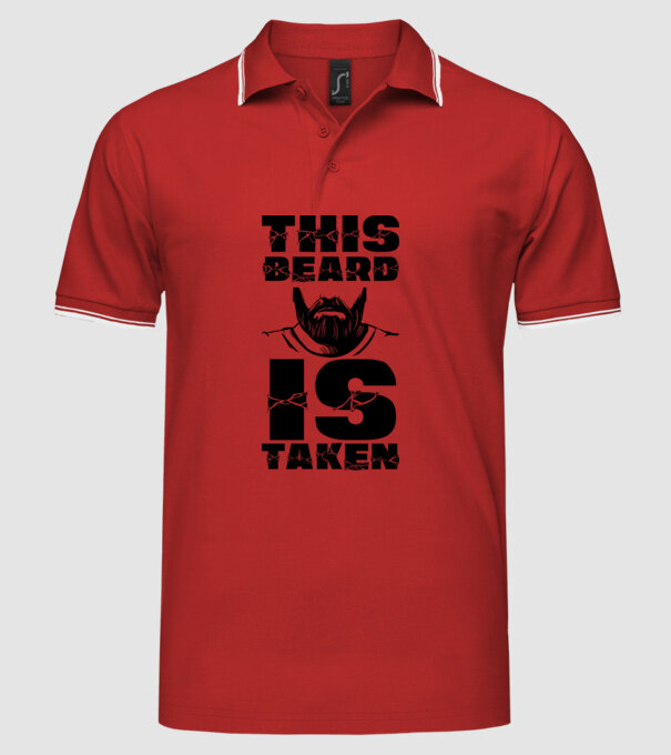 This beard is taken model roșu pe tricou