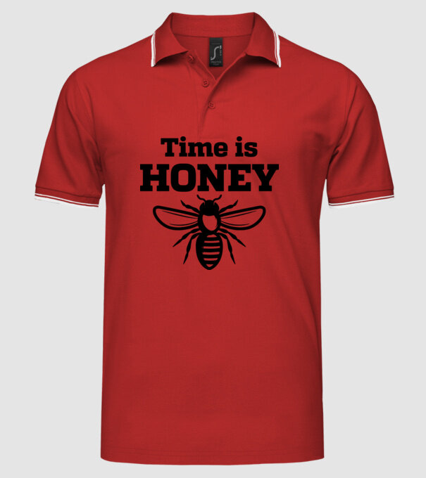 Time is honey model roșu pe tricou