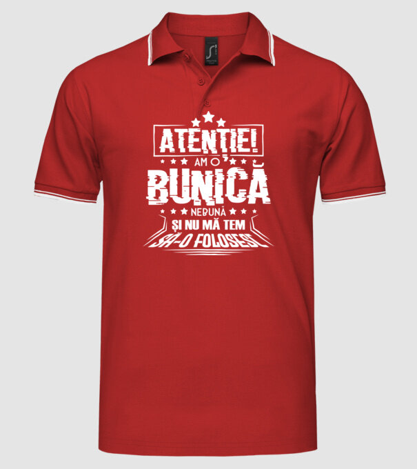 Atenție! Am o bunică nebună și nu mă tem să o folosesc. model roșu pe tricou
