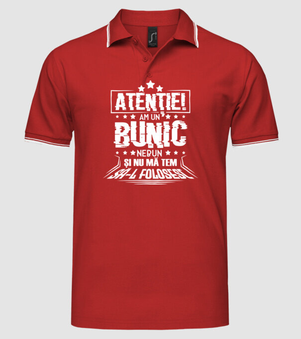 Atenție! Am un bunic nebun și nu mă tem să-l folosesc. model roșu pe tricou