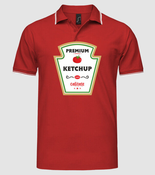 ketchup premium - calitate model roșu pe tricou