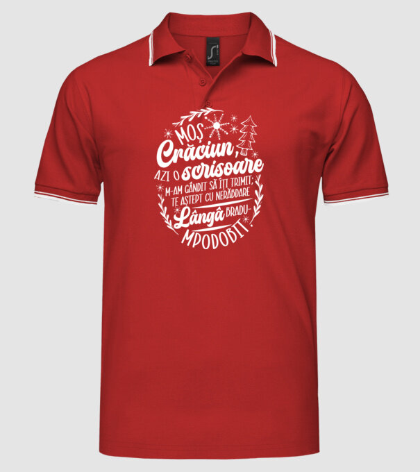 Moş Crăciun model roșu pe tricou