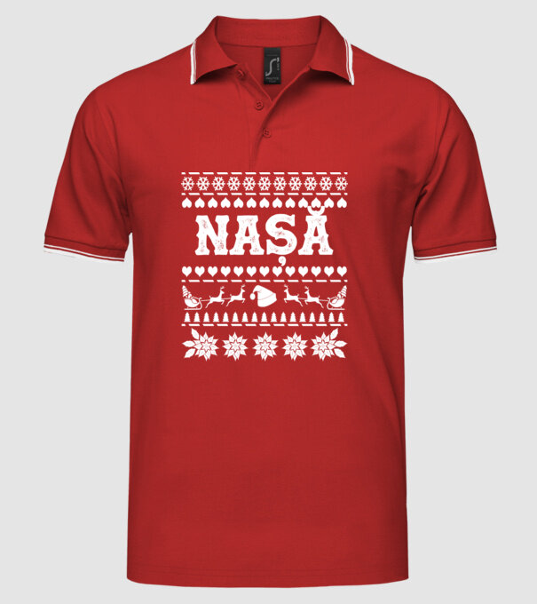 Nașă model roșu pe tricou