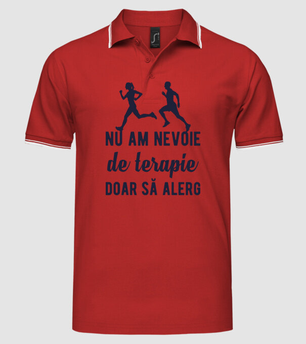 nu am nevoie de terapie, doar să alerg model roșu pe tricou