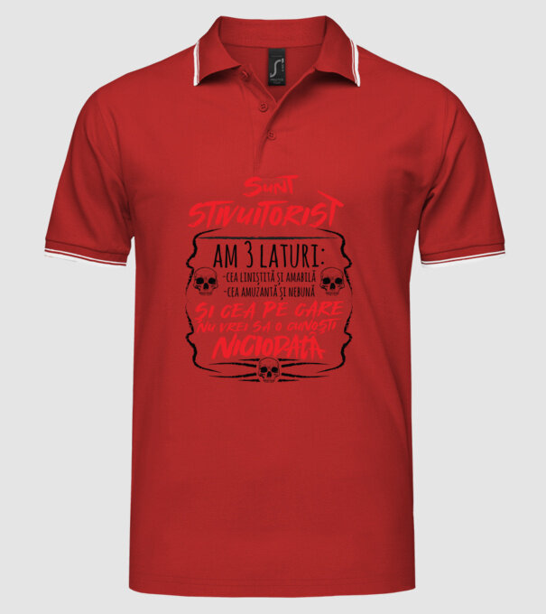 sunt stivuitorist am 3 laturi model roșu pe tricou