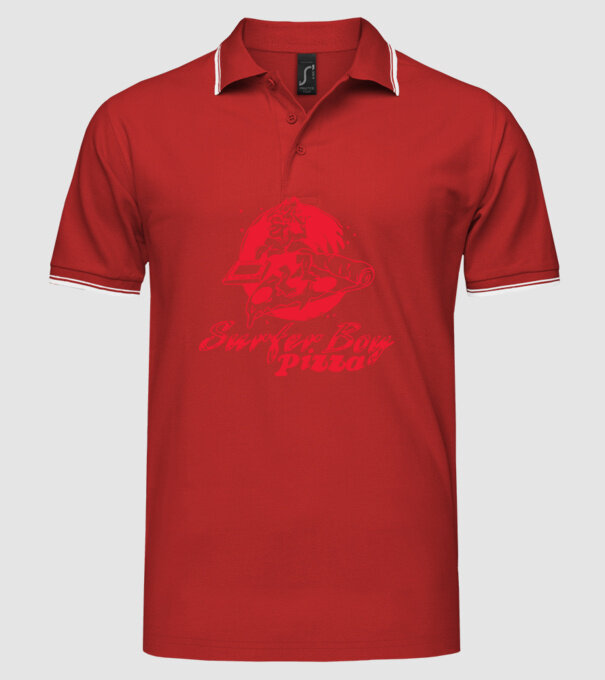 surfer boy pizza stranger things model roșu pe tricou