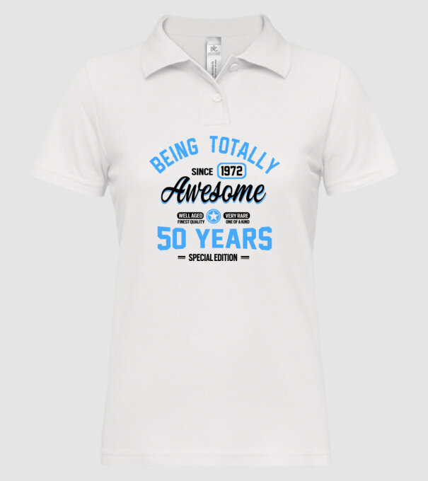50 years of being totally awesome model alb pe tricou
