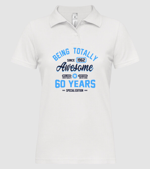 60 years of being totally awesome model alb pe tricou