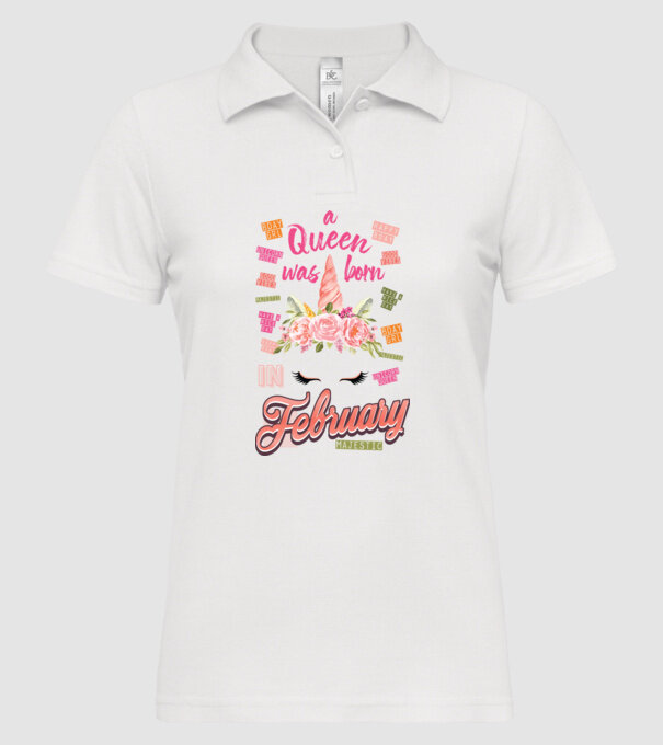A queen was born in FEBRUÁR model alb pe tricou