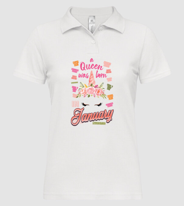A queen was born in JANUÁR model alb pe tricou