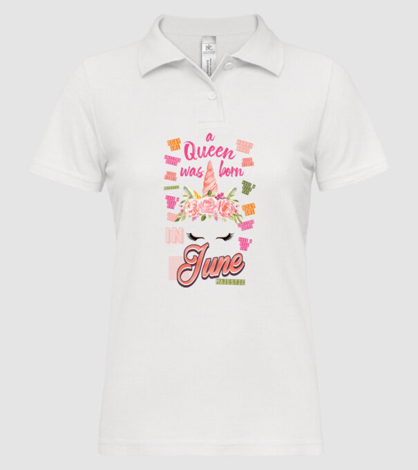 A queen was born in JÚNIUS model alb pe tricou