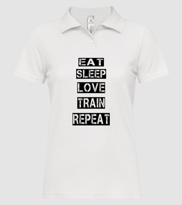 AET SLEEP LOVE TRAIN model alb pe tricou