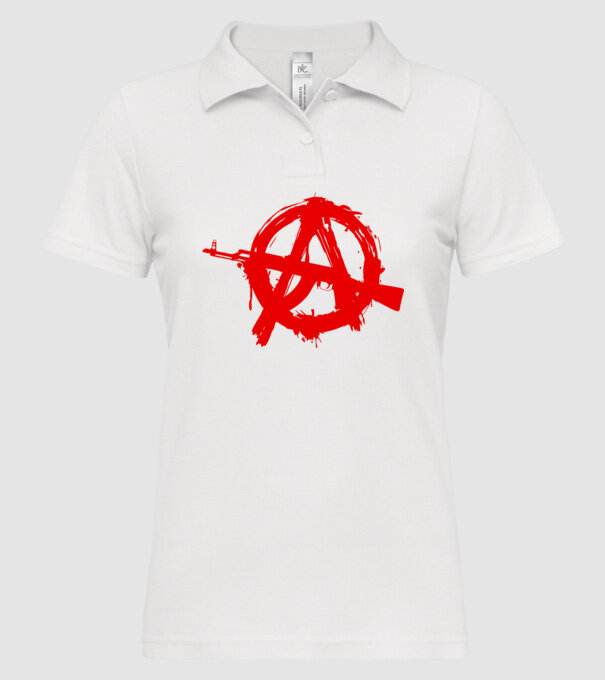 Akanarchy model alb pe tricou