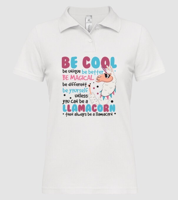 Always be a llamacorn model alb pe tricou