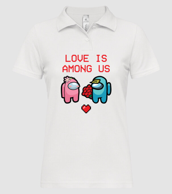 Among us love model alb pe tricou