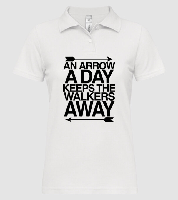 An arrow a day model alb pe tricou