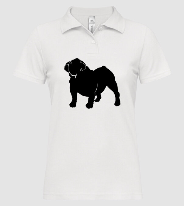 Bulldog englezesc model alb pe tricou