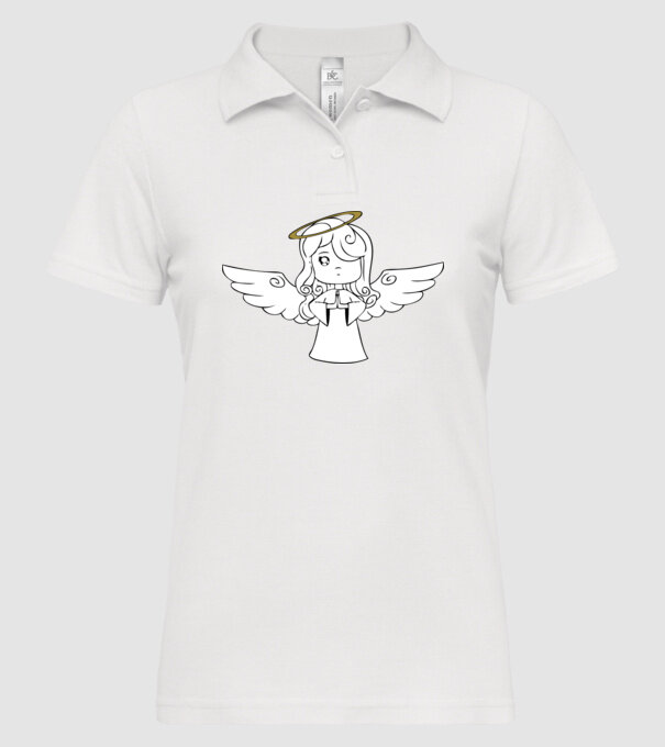 Îngeraș model alb pe tricou