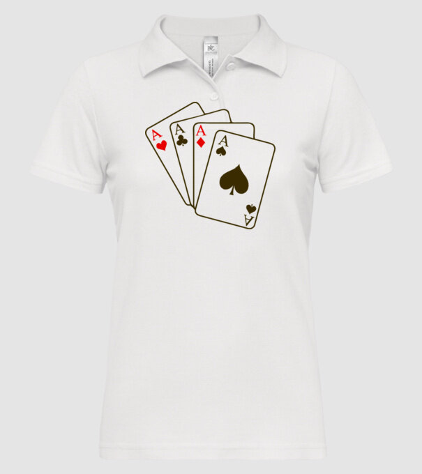 Ași model alb pe tricou