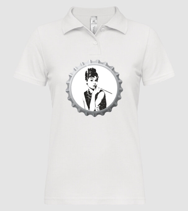 Audrey model alb pe tricou