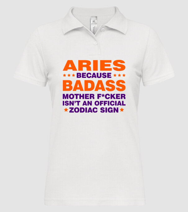 Badass zodiac ARIES model alb pe tricou