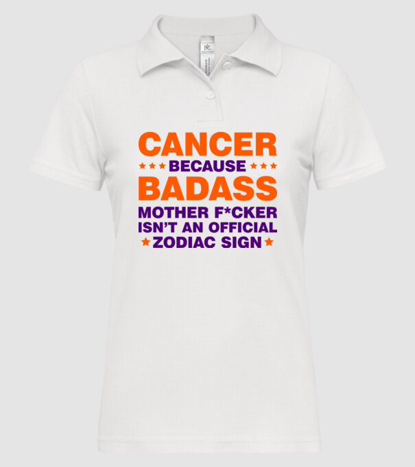 Badass zodiac CANCER model alb pe tricou