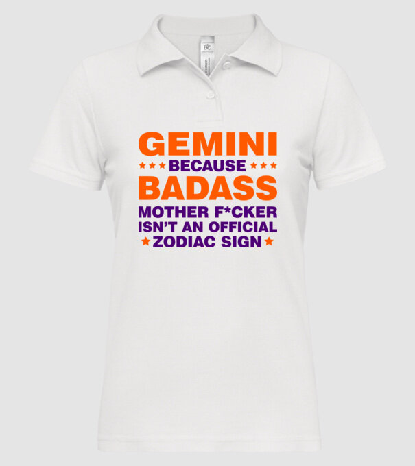 Badass zodiac GEMINI model alb pe tricou
