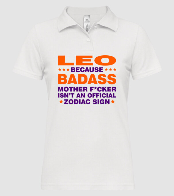 Badass zodiac LEO model alb pe tricou